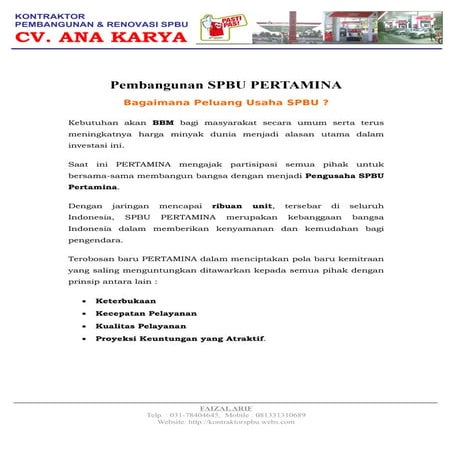 16319847 proposal-pembangunan-spbu-pertamina | PDF