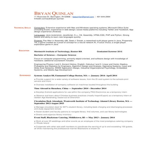 Resume-BryanQuinlan2016