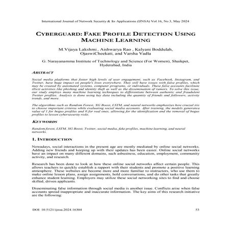 CYBERGUARD:FAKE PROFILE DETECTION USING MACHINE LEARNING | PDF | Free ...