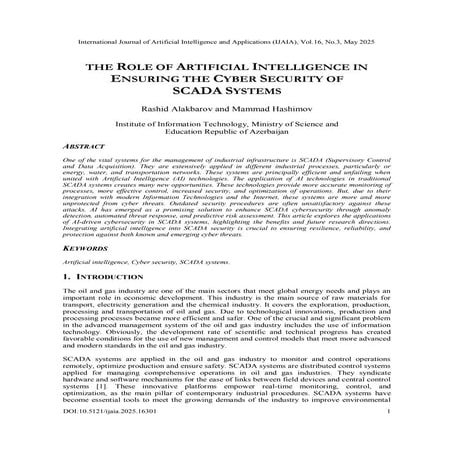 THE ROLE OF ARTIFICIAL INTELLIGENCE IN ENSURING THE CYBER SECURITY OF ...