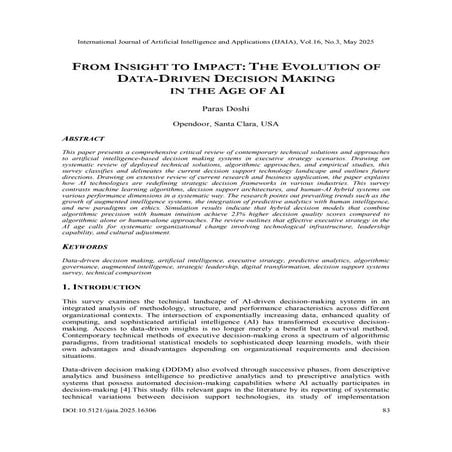 FROM INSIGHT TO IMPACT: THE EVOLUTION OF DATA-DRIVEN DECISION MAKING IN THE AGE OF AI