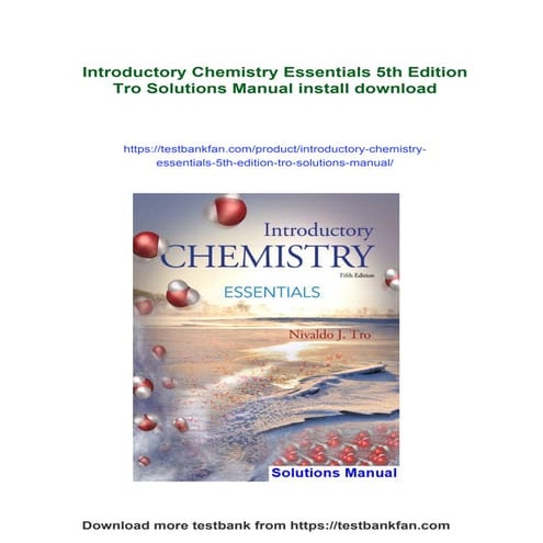 Introductory Chemistry Essentials 5th Edition Tro Solutions Manual