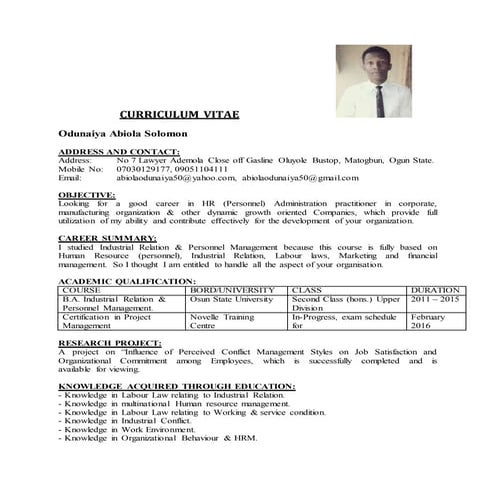CURRICULUM VITAE