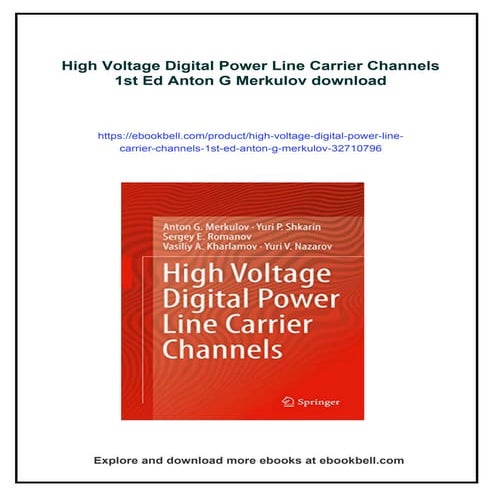 High Voltage Digital Power Line Carrier Channels 1st Ed Anton G Merkulov