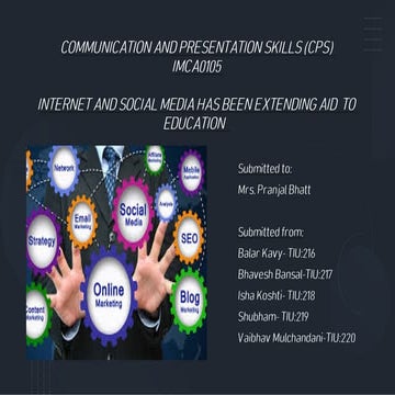 Role of social media in education | PPTX