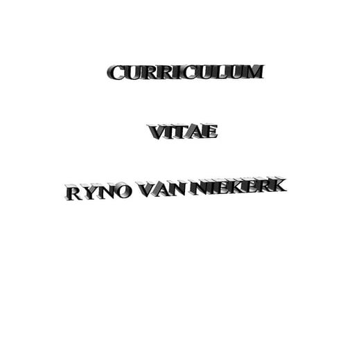 CV Ryno van Niekerk