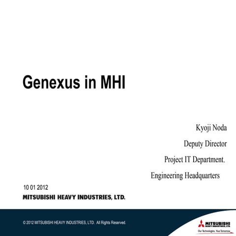 GeneXus en Mitsubishi Heavy Industries (MHI) – Japón