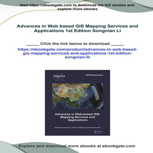 Full download Advances in Web based GIS Mapping Services and Applications 1st...