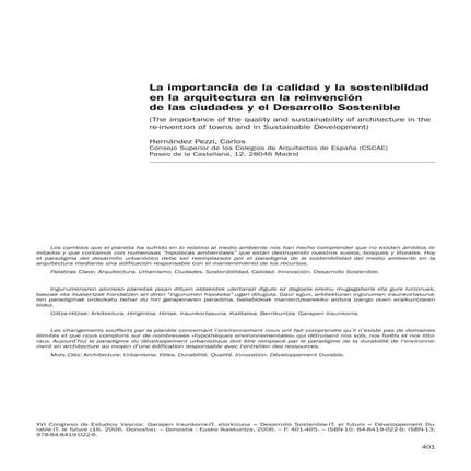 La importancia de la calidad y la sosteniblidad en la arquitectura en la rein...