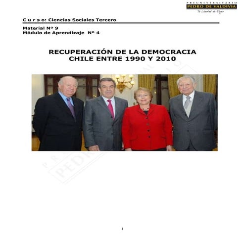 Modulo de Aprendizaje - Recuperacion de la democracia entre 1990 y 2010 