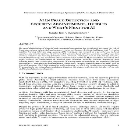 AI in Fraud Detection and Security: Advancements, Hurdles and What's Next for AI