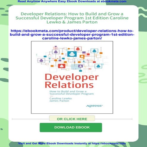 Developer Relations: How to Build and Grow a Successful Developer Program 1st...