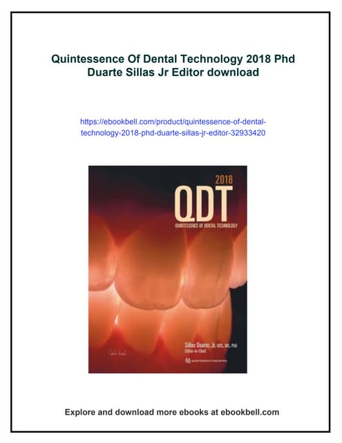 Quintessence Of Dental Technology 2018 Phd Duarte Sillas Jr Editor