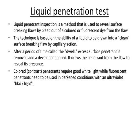 liquid penetrant test and ultrasonic test