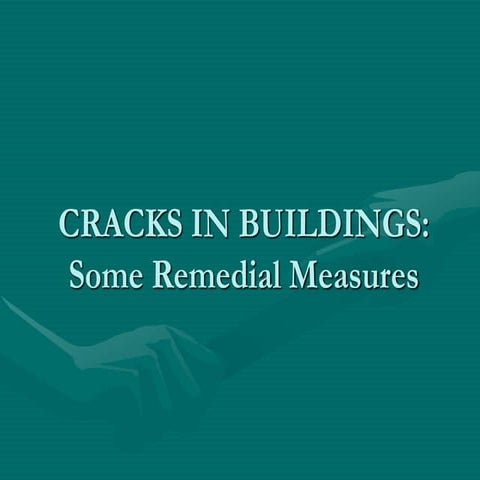Building cracks for structural and non structural
