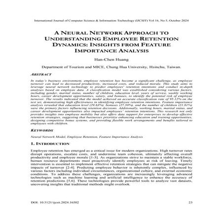 A Neural Network Approach to Understanding Employee Retention Dynamics: Insig...