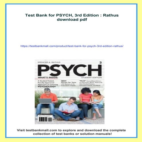 Test Bank for PSYCH, 3rd Edition : Rathus | PDF