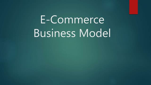 e commerce business models