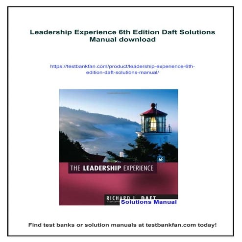 Leadership Experience 6th Edition Daft Solutions Manual | PDF