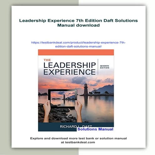 Leadership Experience 7th Edition Daft Solutions Manual