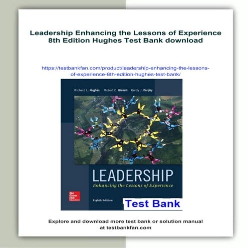 Leadership Enhancing the Lessons of Experience 8th Edition Hughes Test ...