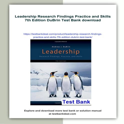 Art and Science of Leadership 7th Edition Afsaneh Nahavandi Test Bank | PDF