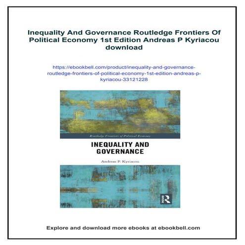 Inequality And Governance Routledge Frontiers Of Political Economy 1st ...