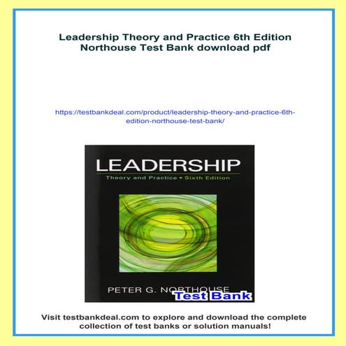 Leadership Theory and Practice 8th Edition Northouse Test Bank | PDF