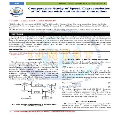 Comparative Study of Speed Characteristics of DC Motor with and without Contr...