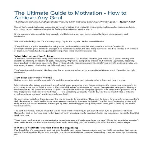 The Ultimate Guide to Motivation - Ho...