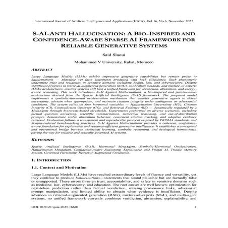 S-AI-Anti Hallucination: A Bio-Inspired and Confidence-aware Sparse AI Framew...