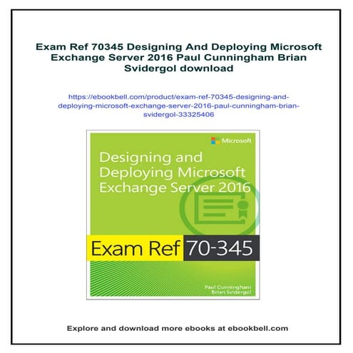 Exam Ref 70345 Designing And Deploying Microsoft Exchange Server 2016 Paul Cu...