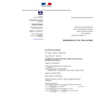 IDCC 16 Accord lutte contre travail...