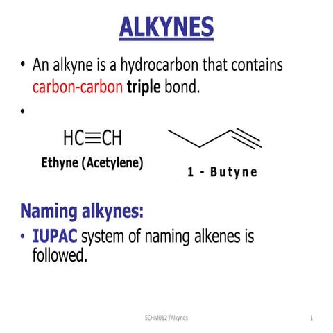 Chemistry of Alkynes Chemistry of Alkynes Chemistry of Alkynes ...