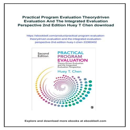 Practical Program Evaluation Theorydriven Evaluation And The Integrated Evalu...