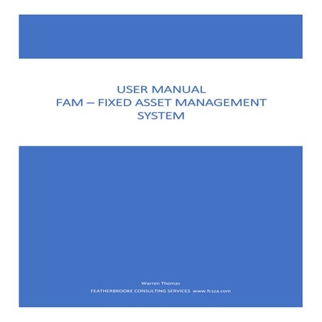 FAM - FixedAssetManagementSystemUserManual