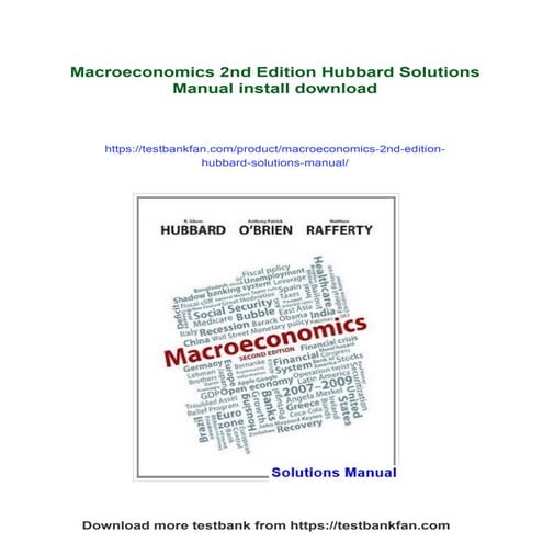 Macroeconomics 2nd Edition Hubbard Solutions Manual