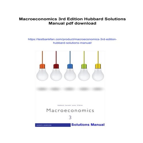 Macroeconomics 3rd Edition Hubbard Solutions Manual
