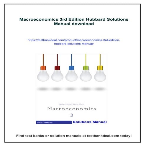 Macroeconomics 3rd Edition Hubbard Solutions Manual