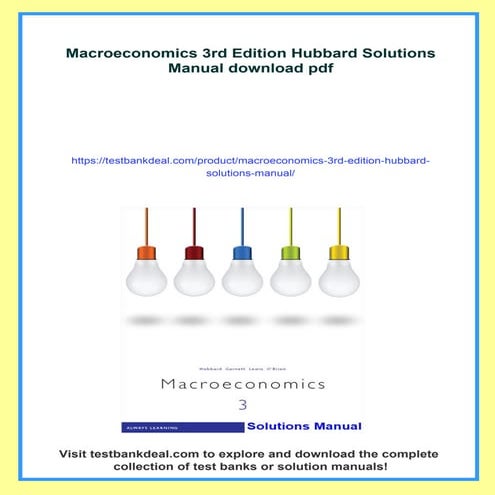 Macroeconomics 3rd Edition Hubbard Solutions Manual