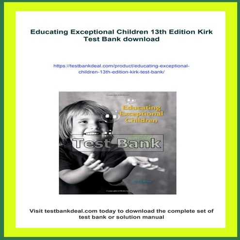 Educating Exceptional Children 13th Edition Kirk Test Bank