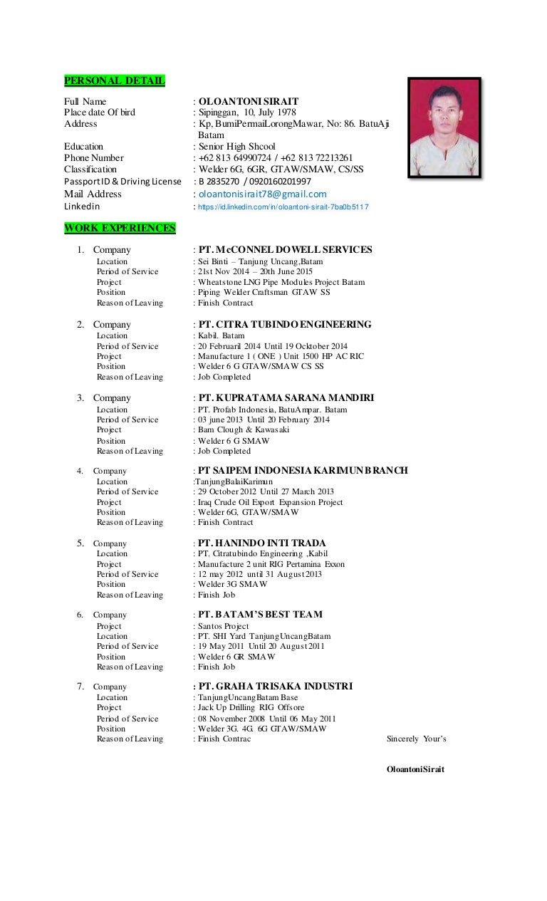 welder cv
