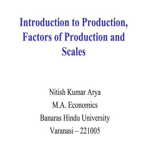 Introduction of Production & its Function