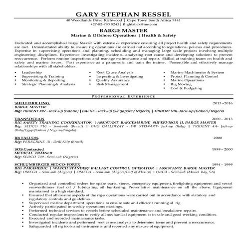 Gary Ressel CV -New