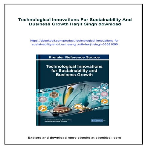 Technological Innovations For Sustainability And Business Growth Harjit Singh