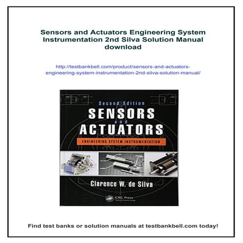 Sensors and Actuators Engineering System Instrumentation 2nd Silva ...
