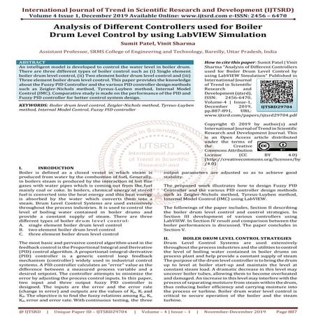 Analysis of Different Controllers used for Boiler Drum Level Control by using...