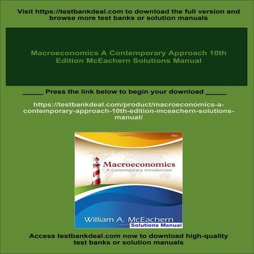 Macroeconomics A Contemporary Approach 10th Edition McEachern Solutions Manual