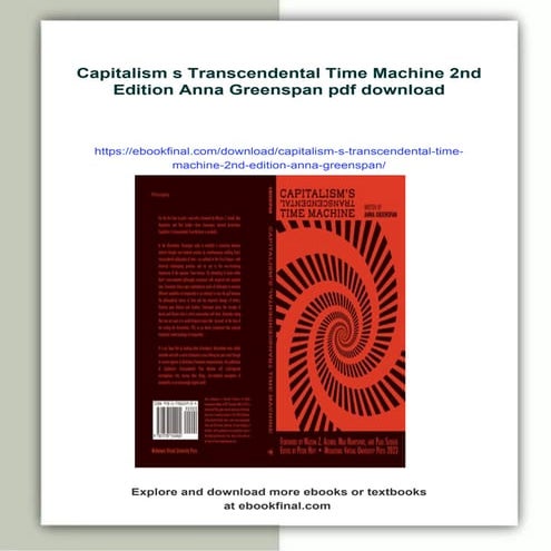 Capitalism s Transcendental Time Machine 2nd Edition Anna Greenspan