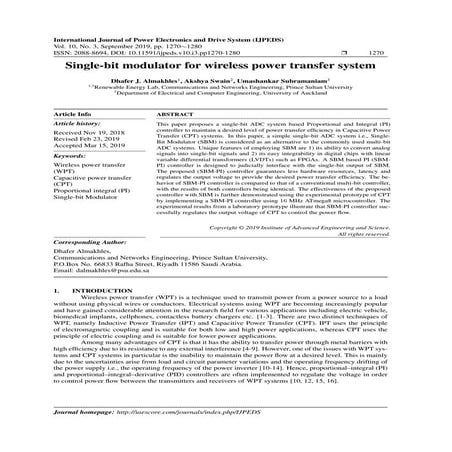 Single-bit modulator for wireless power transfer system